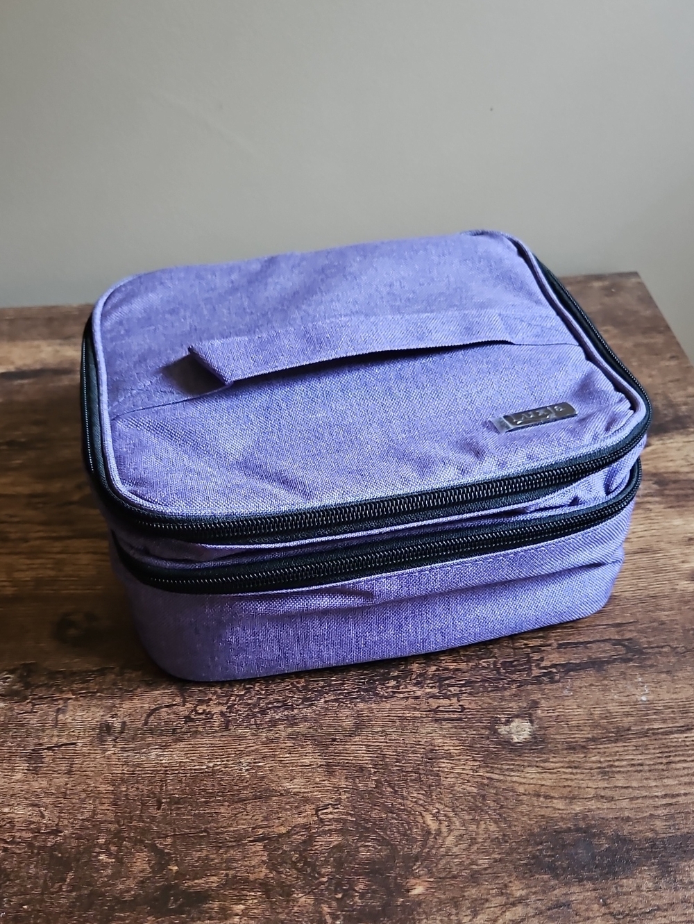 Luxja Double-Layer Travel Carrying Case for Nail polish/Oils/Cosmetics In Purple